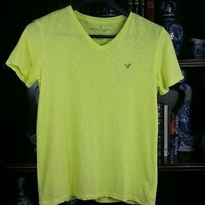American Eagle| Neon Yellow|V-Neck|Men's T-Shirt